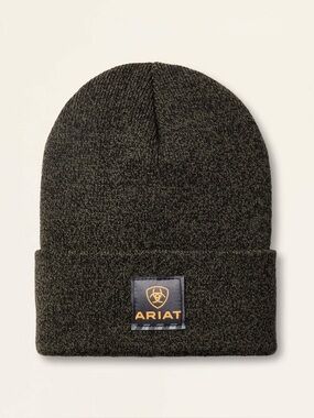Ariat Men's Rebar Watch Beanie Basil Black Marled